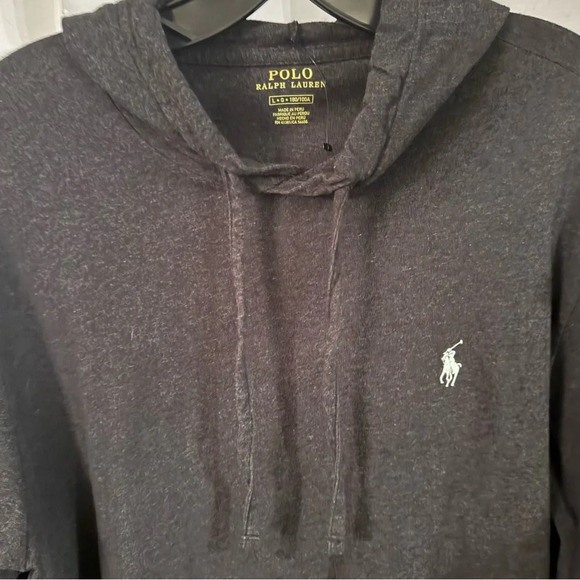 Polo Ralph Lauren Men’s Lightweight Pullover Hoodie Dark Gray Sz L NWOT - Picture 2 of 9